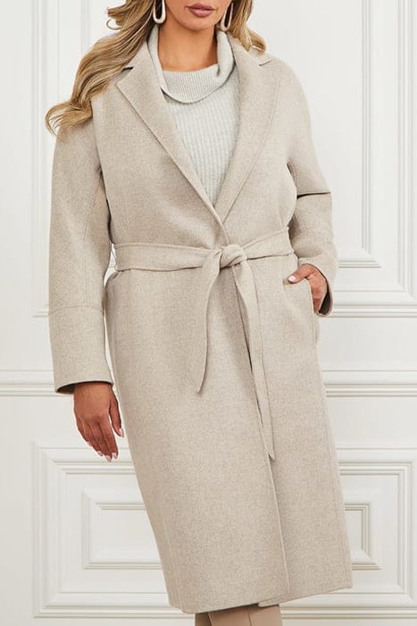 MARCIANO BY GUESS MAXIME LONG COAT LIGHT GREY WRAP MULTI 1
