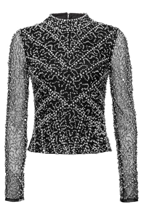 JACOBINIA BLUSA TULLE RICAMO F BLACK/SILVER 1
