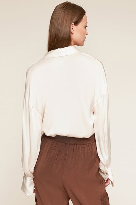 OVERSIZED VISCOSE SATIN SHIRT BEIGE 2