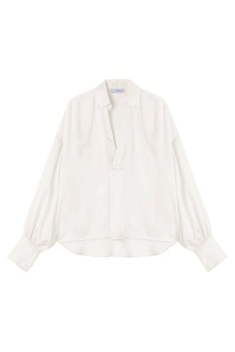 OVERSIZED VISCOSE SATIN SHIRT BEIGE 3