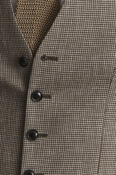 DOME SIX BUTTON WAISTCOAT — PUPPYTOOTH BROWN 6