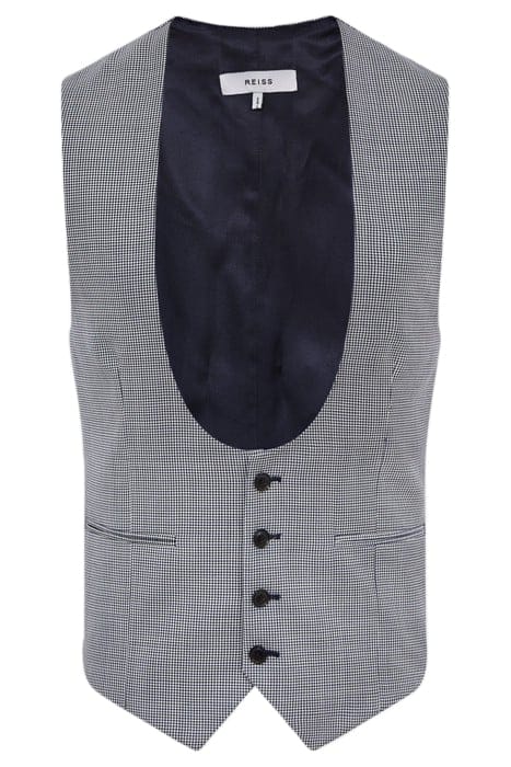 GRANGE HORS NAVY/WHITE WAISTCOAT — SLIM FIT 4