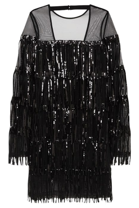 JOSEPHINE FRINGE MINI DRESS — BLACK 4