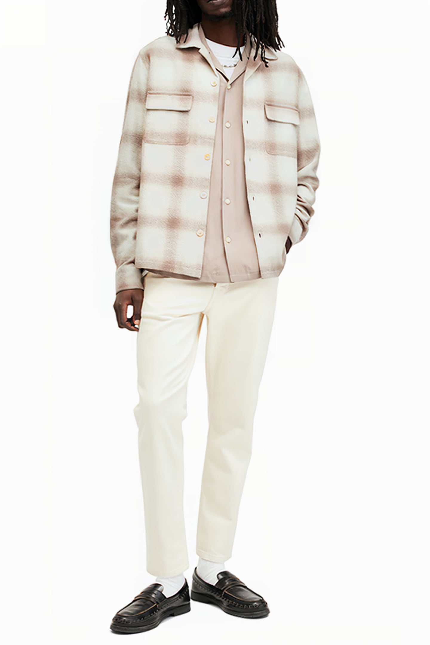 KNOLL LS SHIRT OATMEAL WT/CHESTNU 3