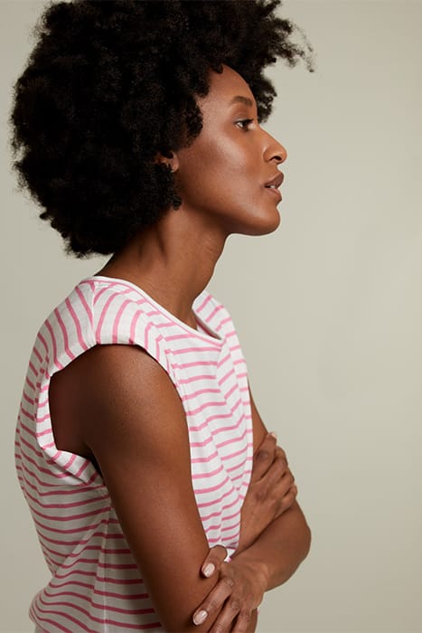 PINK STRIPED TOP WITH SHOULDER PADS 5