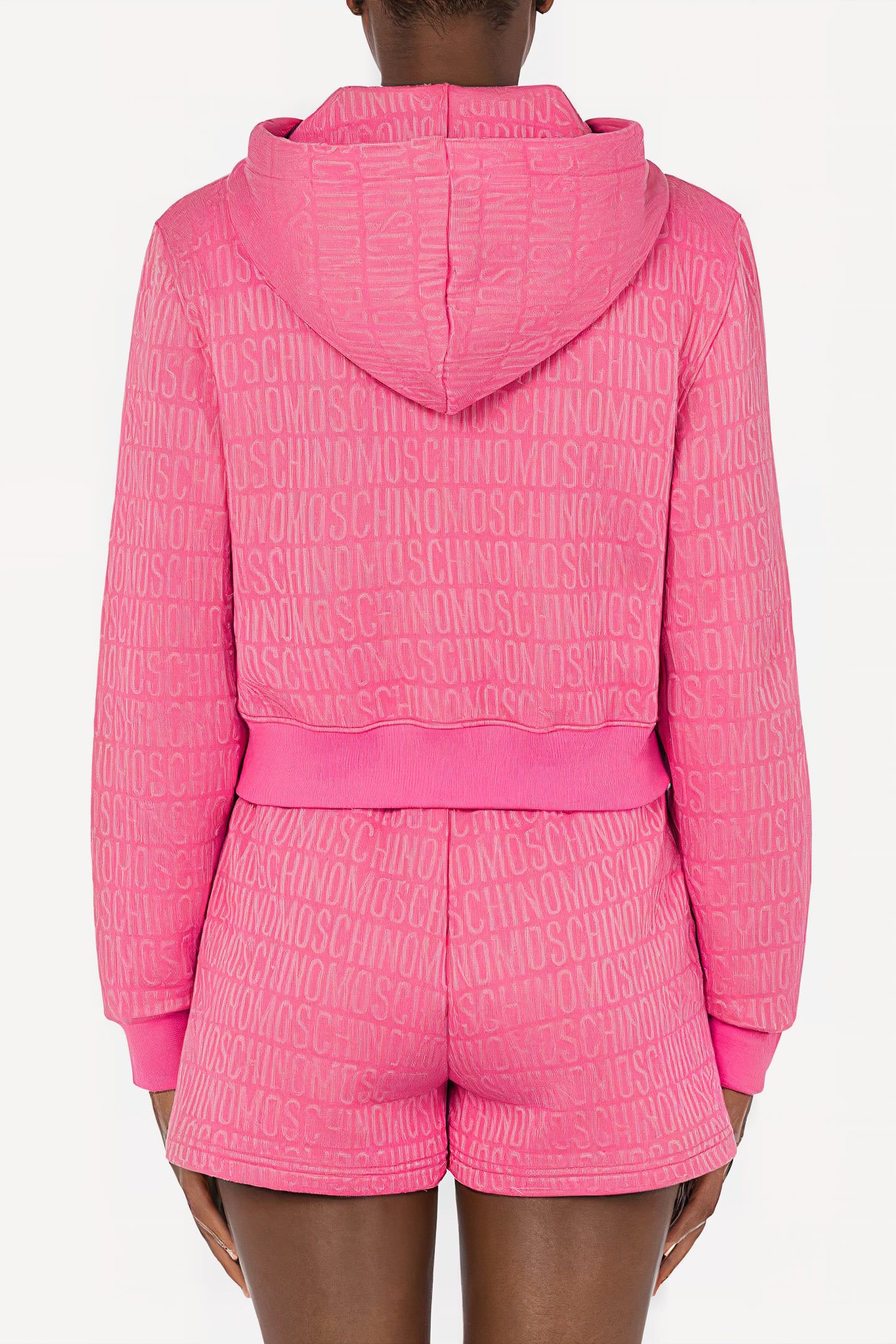 ALLOVER LOGO SHORT SWEATSHIRT FUCHSIA 2