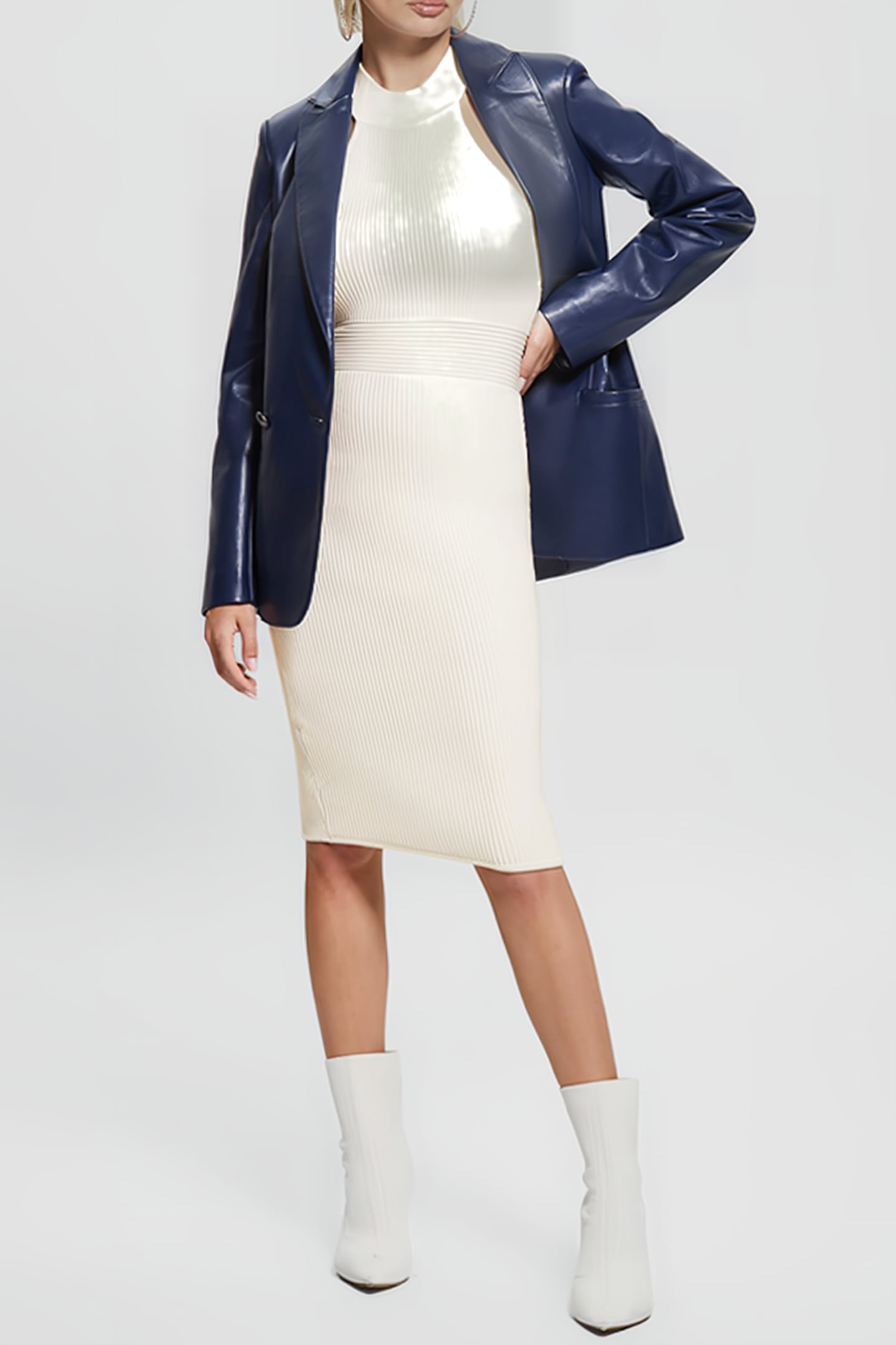 GUESS ECO ES SL MOCK NECK JANI DOVE WHITE 5