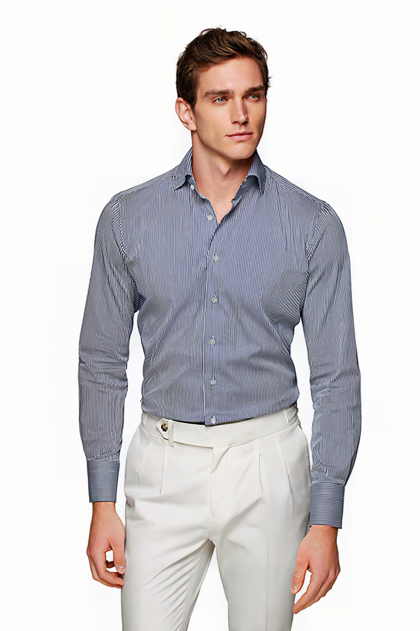 LUXURY STRETCH NAVY STRIPE NAVY 1