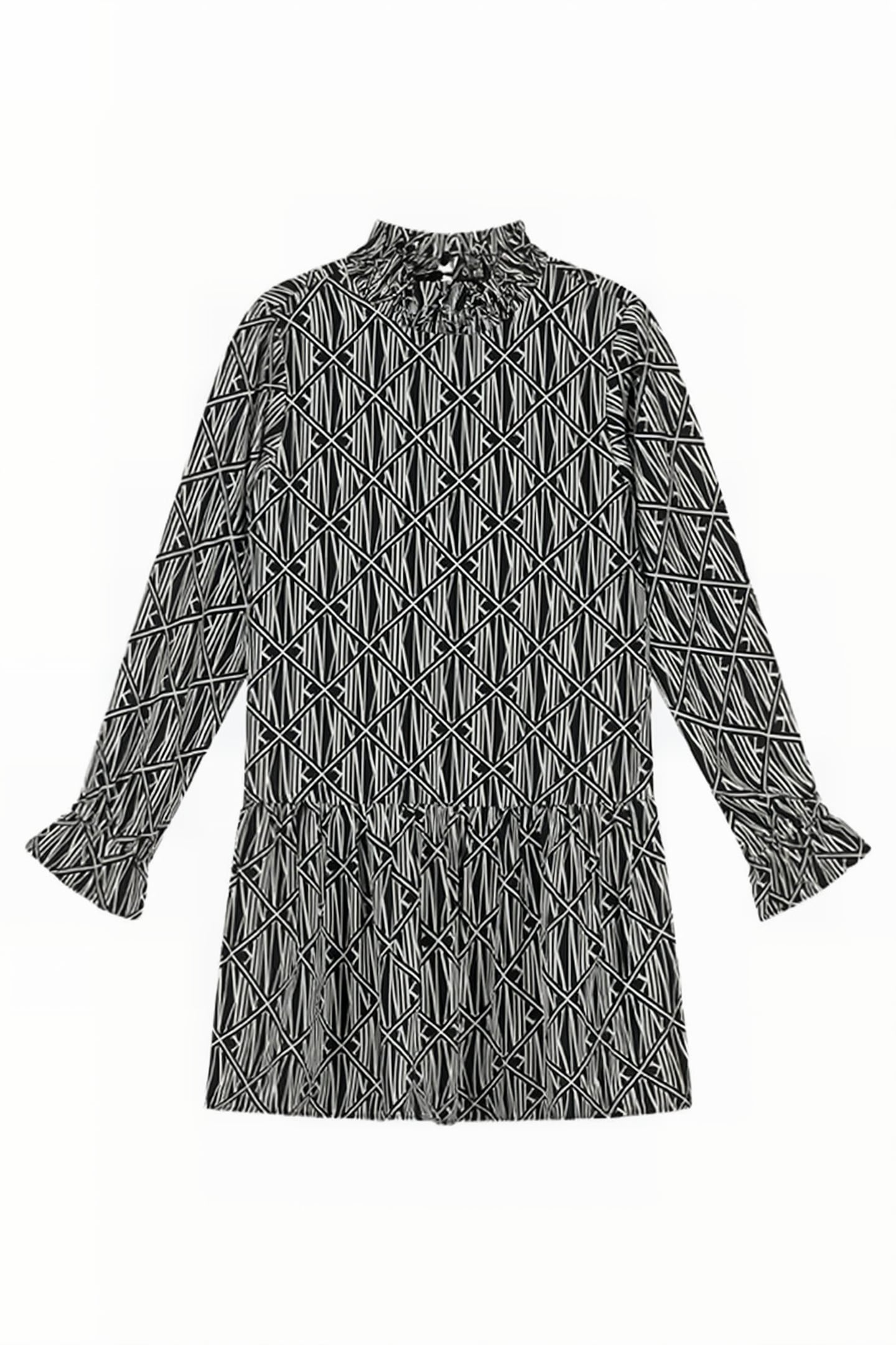 NANCY FLOWER DRESS BLACK/MARSHMALLOW 1