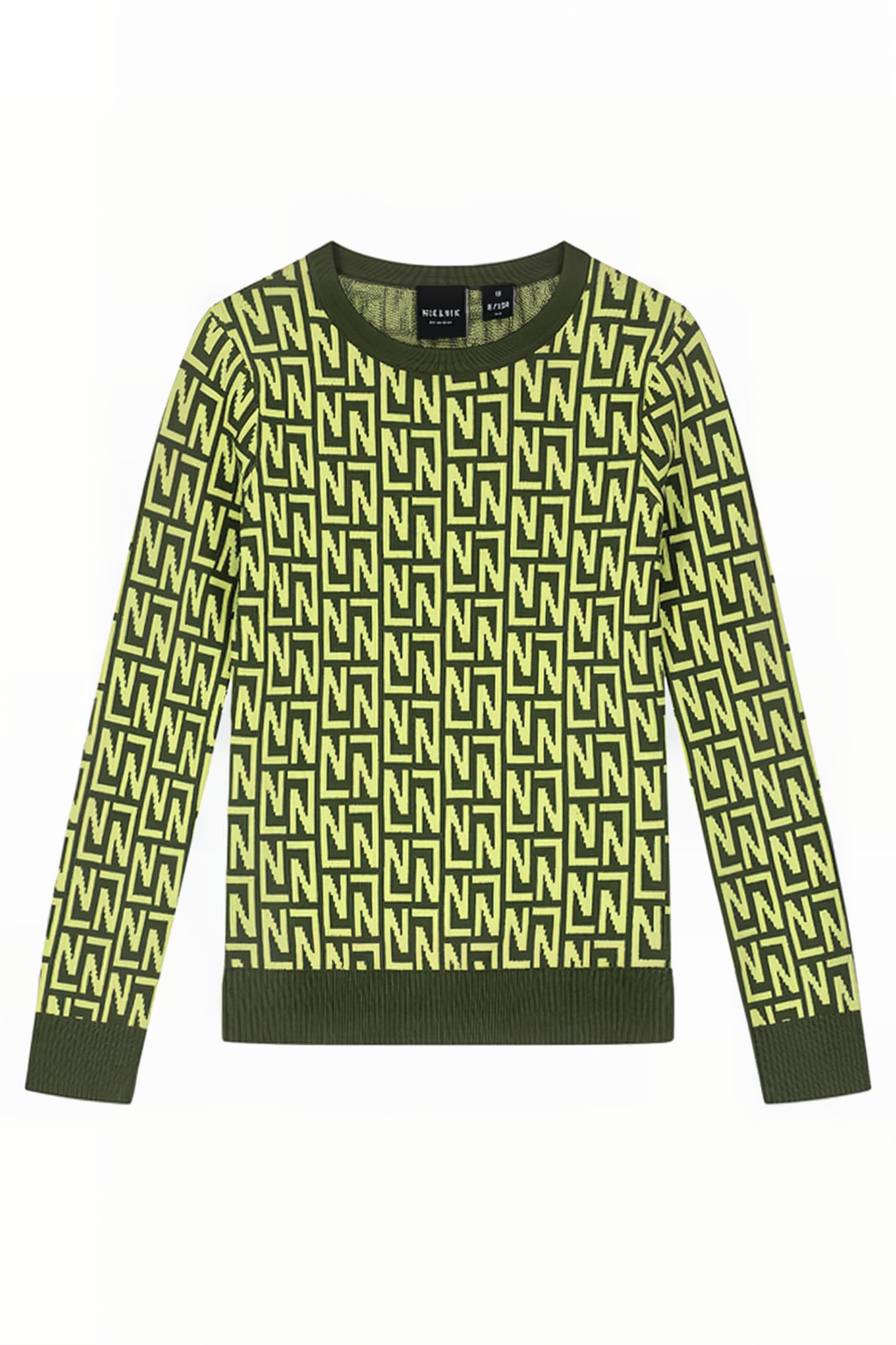 LOGO ALLOVER PULLOVER DARK GREEN/BRIGHT GREEN 1