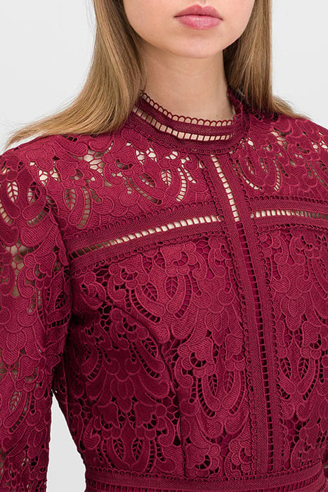 MONA MINI LENGTH LACE DRESS BERRY RED 5