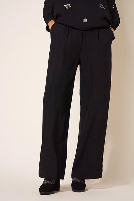 LUCINDA CREPE WIDE LEG TROUSER PURE BLACK 1