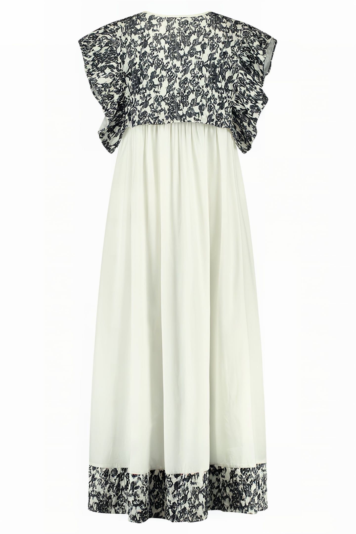 ROKIN LONG DRESS BLURRY FLOWER MARINE 2