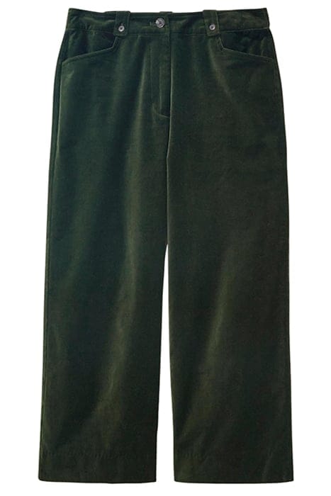 BELLE VELVET CROPPED WIDE LEG DARK GREEN 3