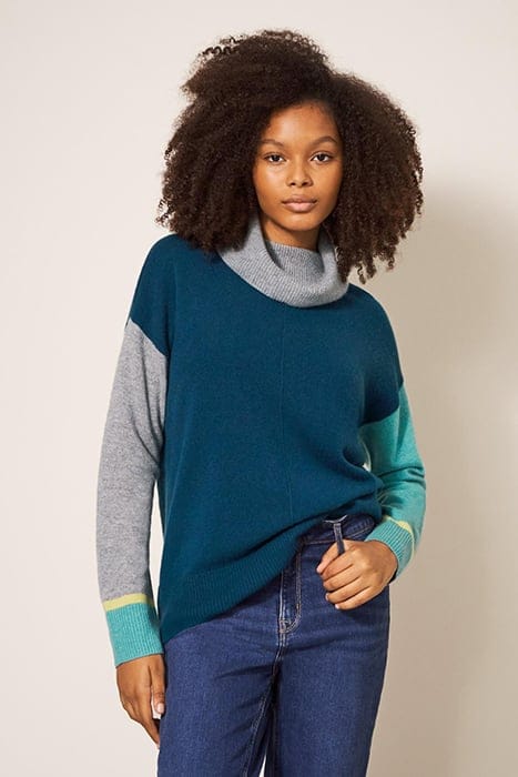 CALLIE H NECK CASHMERE JUMPER NAVY 1