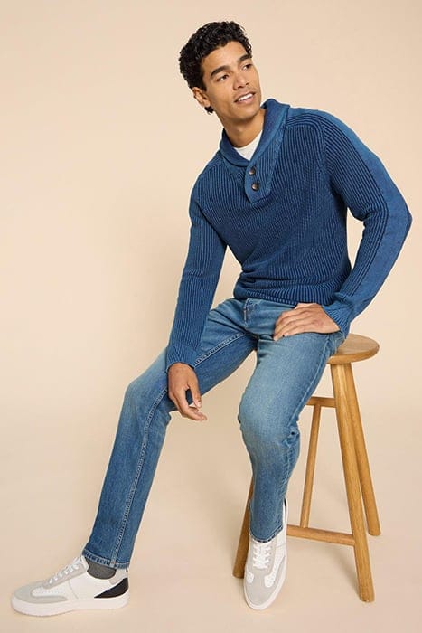 RIBBED SHAWL NECK JUMPER DARK NAVY 3