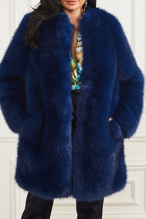MARCIANO BY GUESS AMELIE FAUX FUR JACKET STILL NIGHT COAT 1