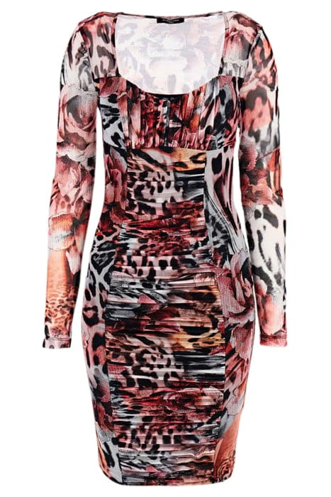 MARCIANO BY GUESS LEOPARD ROSE MESH DRESS LEOPARD ROSE PRINT 4