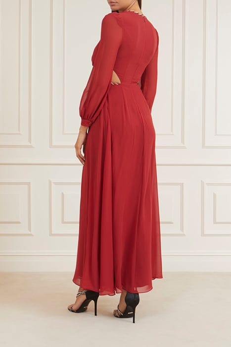 MARCIANO BY GUESS URSULA GOWN SOLID LACQUER MAXI DRESS RED 2
