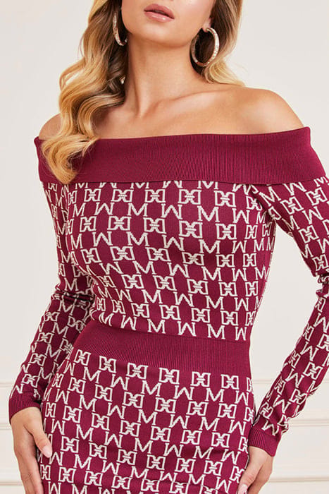 MARCIANO BY GUESS ANGELINA OFF SHOULDER DRESS ALL OVER JACQU 5