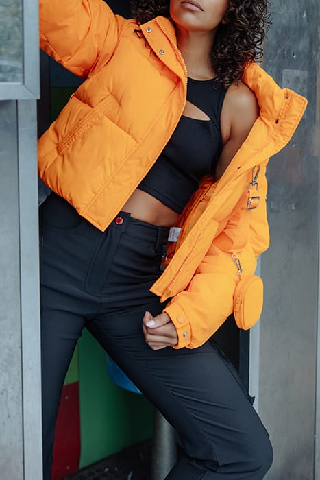 CROPPED BELT JACKET ORANGE 5