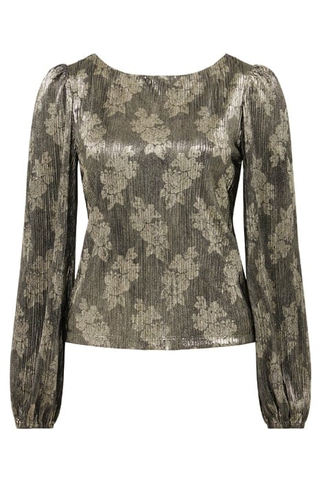 GABRIELLA BOAT NECK METALLIC PLISSE METALLIC GOLD 4