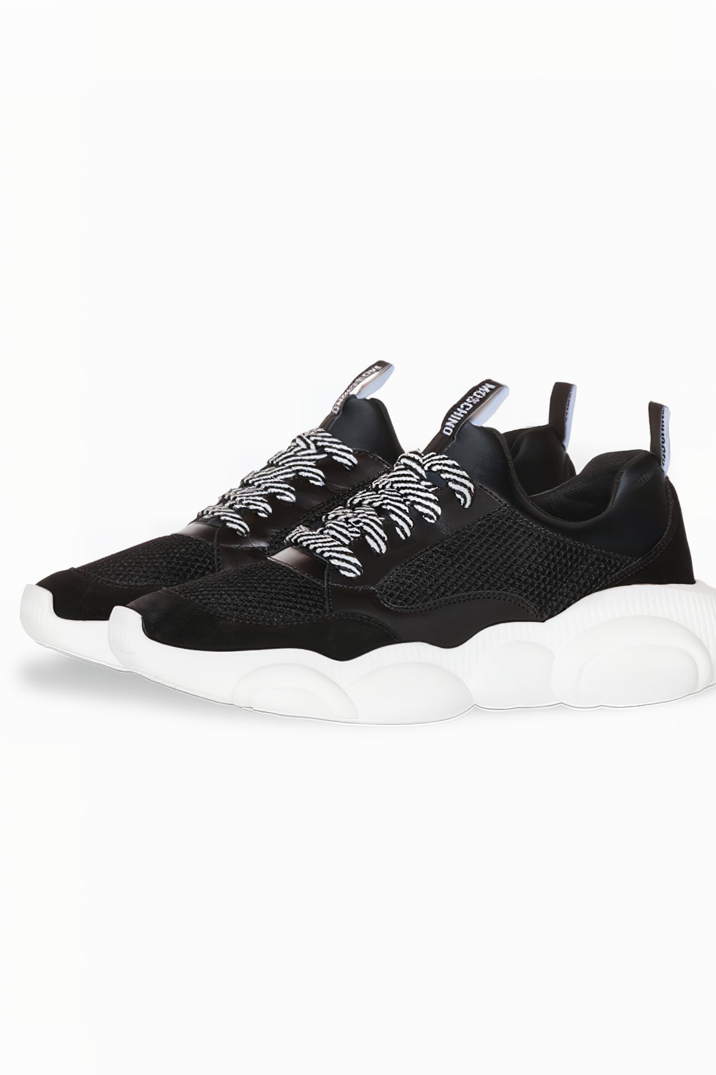 TEDDY RUN SNEAKER IN MESH, CALFSKIN AND SPLIT LEATHER BLACK 2