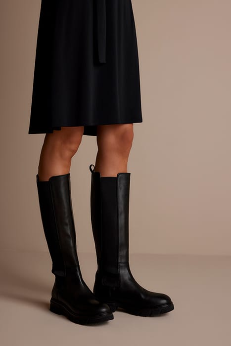 LEATHER HIGH BOOTS BLACK 1