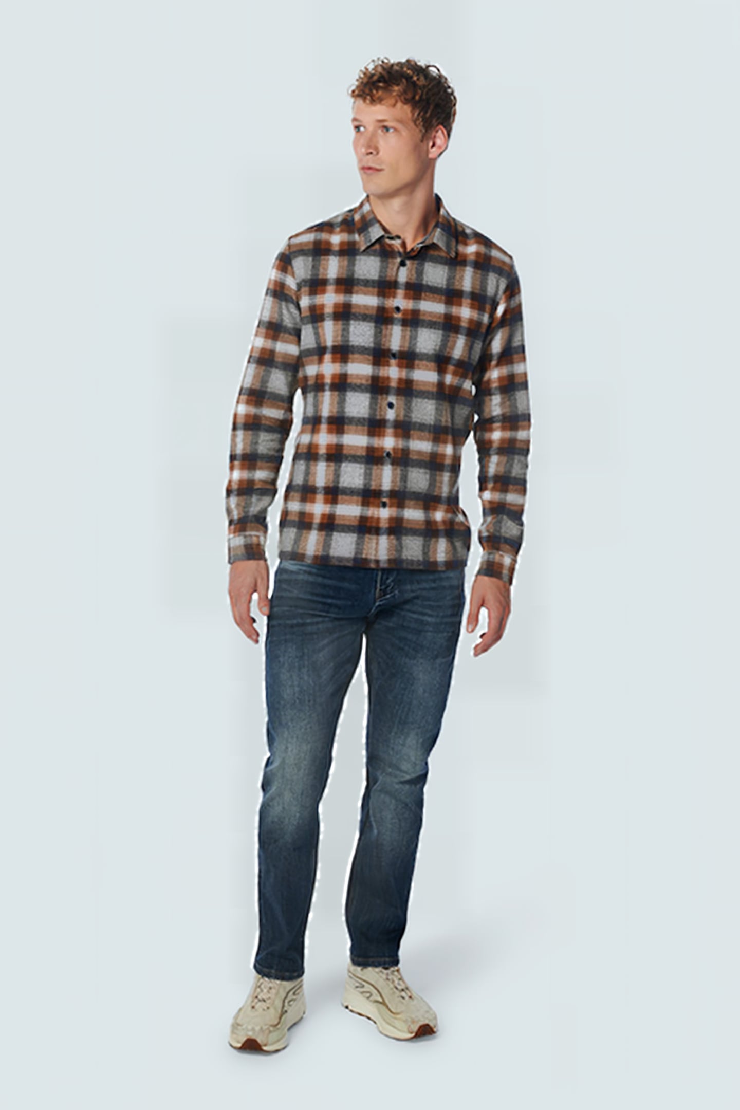 SHIRT CHECK CARAMEL 3
