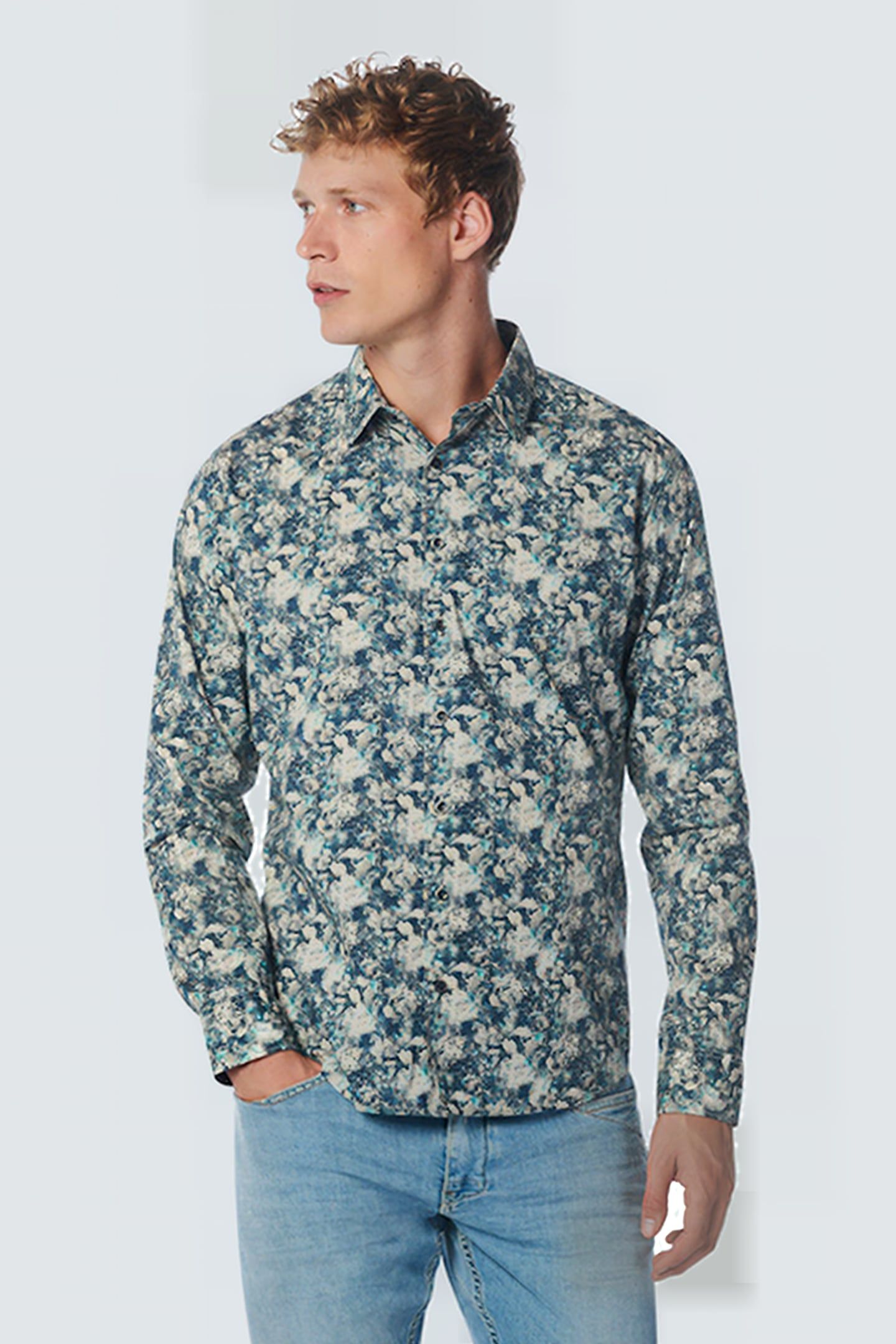 SHIRT STRETCH ALLOVER PRINTED STEEL 1