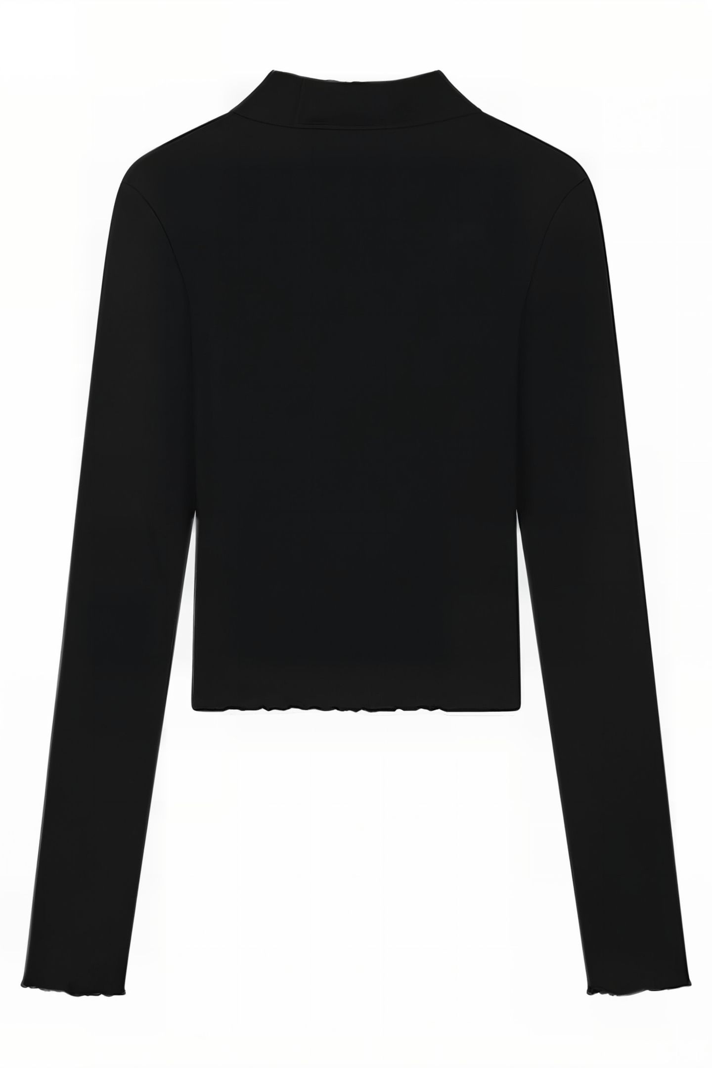RIB TOP TURTLE LS CROPPED BLACK 2