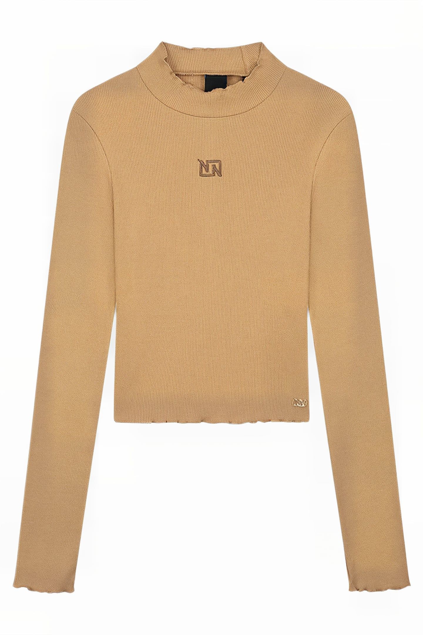 RIB TOP TURTLE LS CROPPED CAMEL 1
