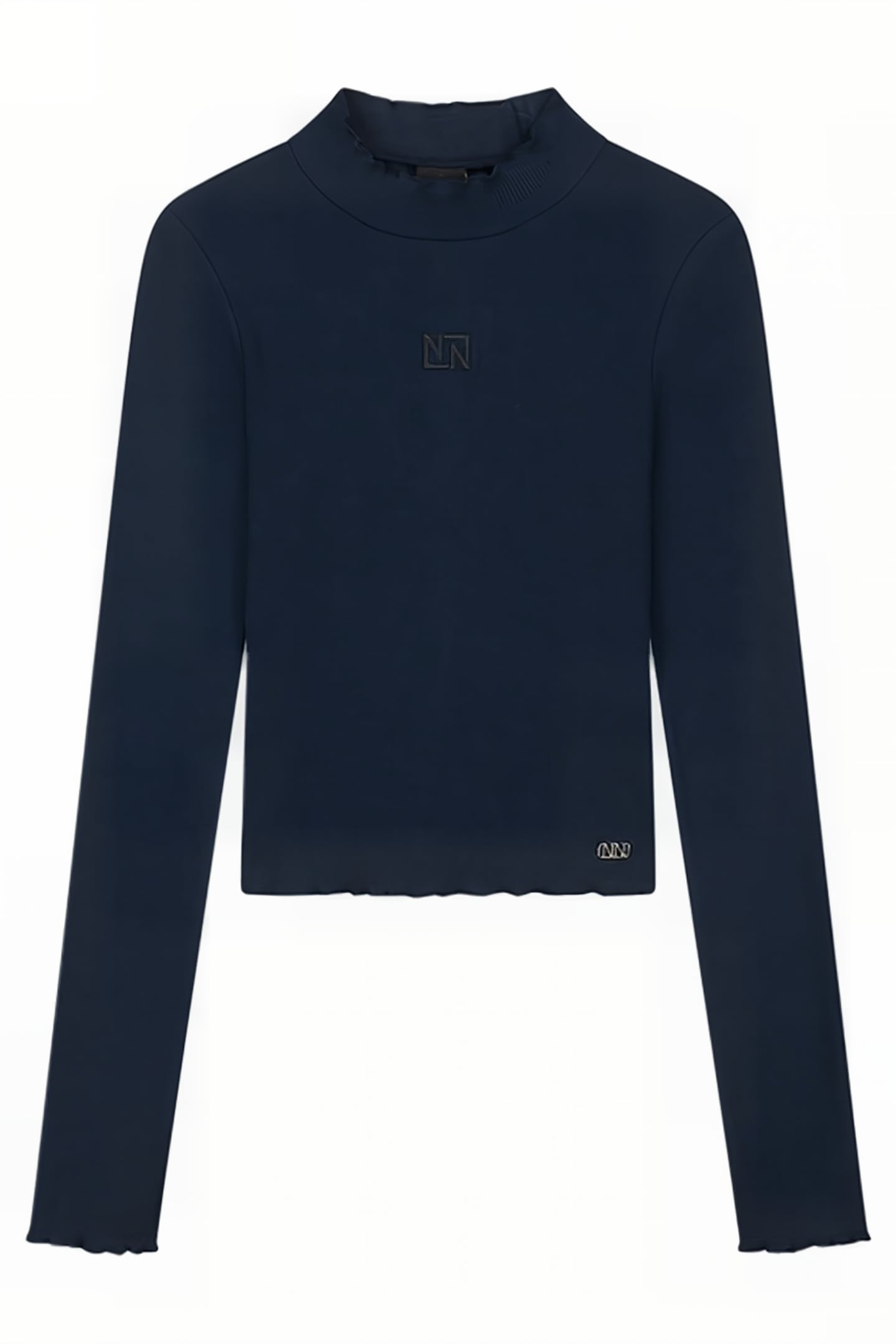 RIB TOP TURTLE LS CROPPED ROYAL BLUE 1