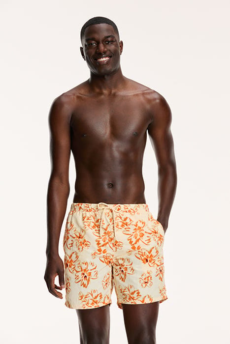 MEN SWIM SHORTS NICK WASHED FLOWER LIGHT BEIGE 1