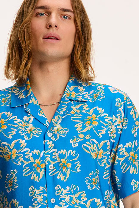 MEN SHORTSLEEVE WASHED FLOWER SKYDIVE BLUE 6