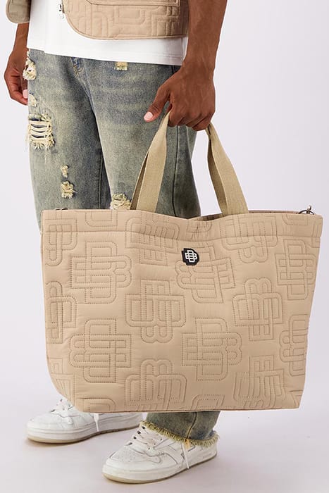 MONOGRAM QUILTED TOTE BAG BROWN 2
