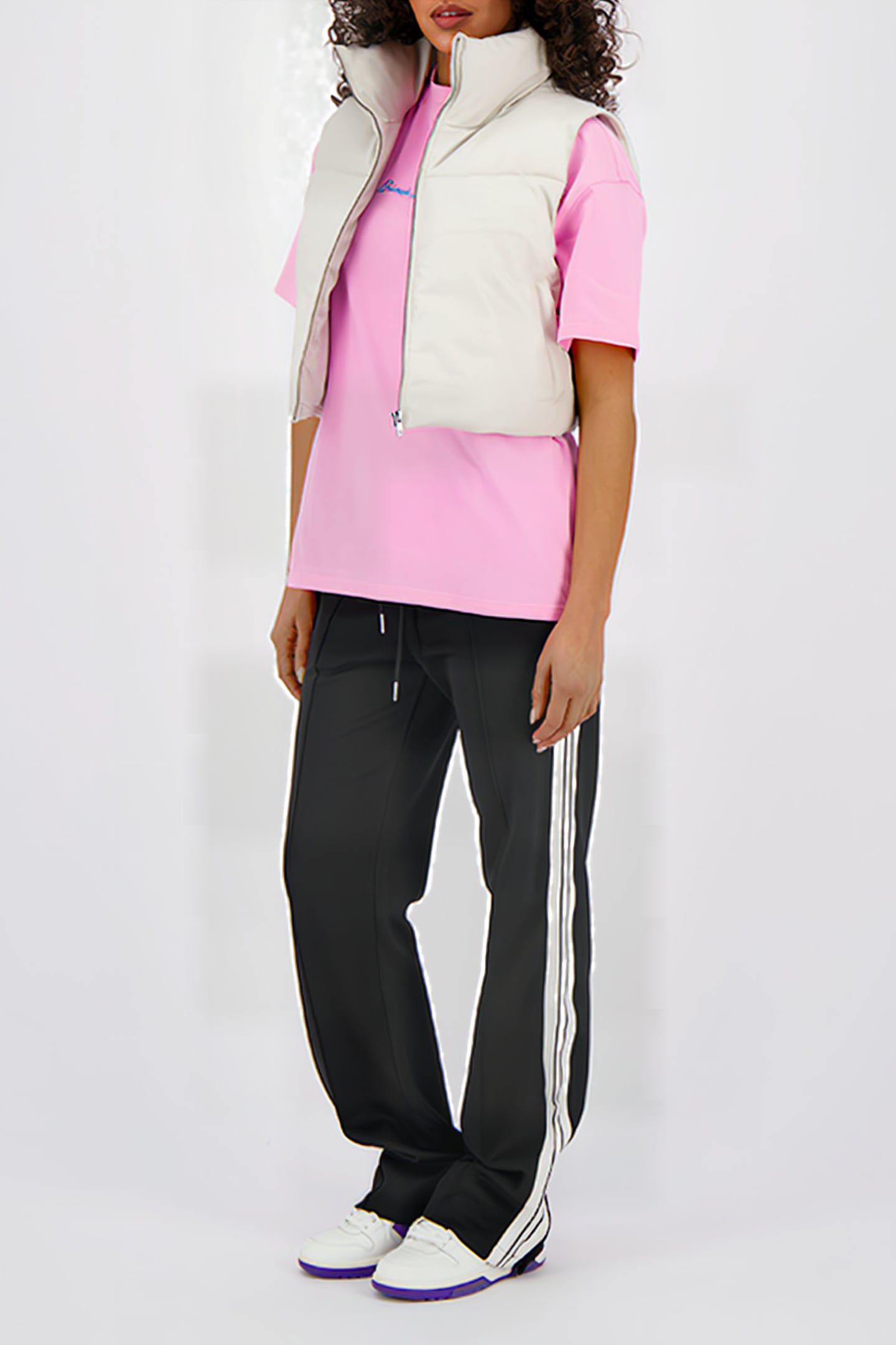 FAUX LEATHER BODYWARMER LIGHT GREY 2