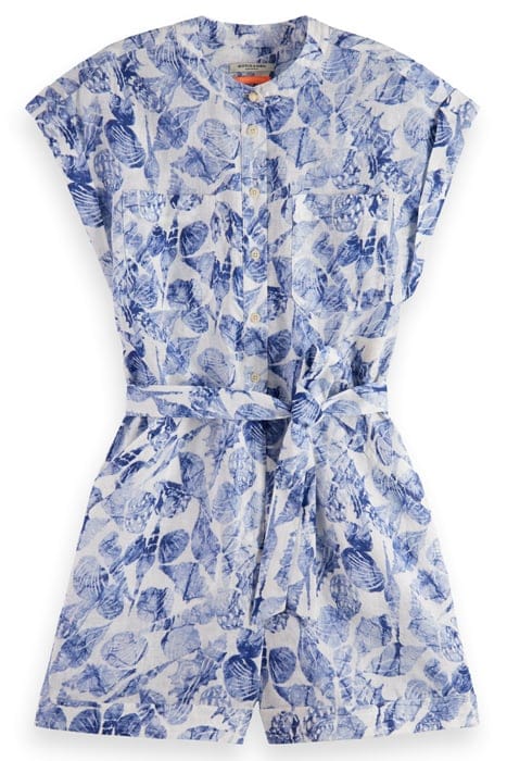 LINEN ALL-IN-ONE SHELL BATIK BLUE 1