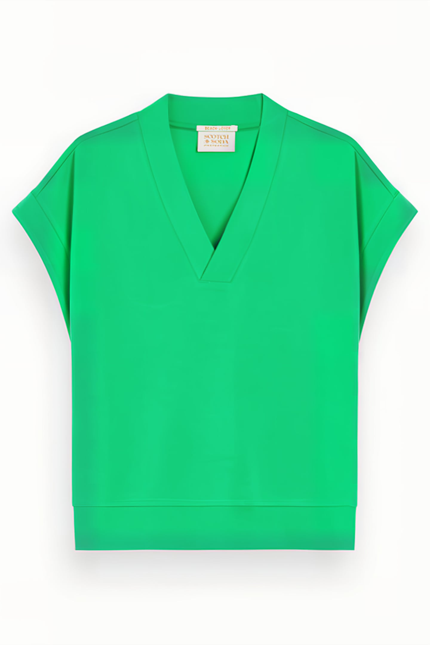 V-NECK SLEEVELESS MODAL SWEATSHIRT SCUBA GREEN 4