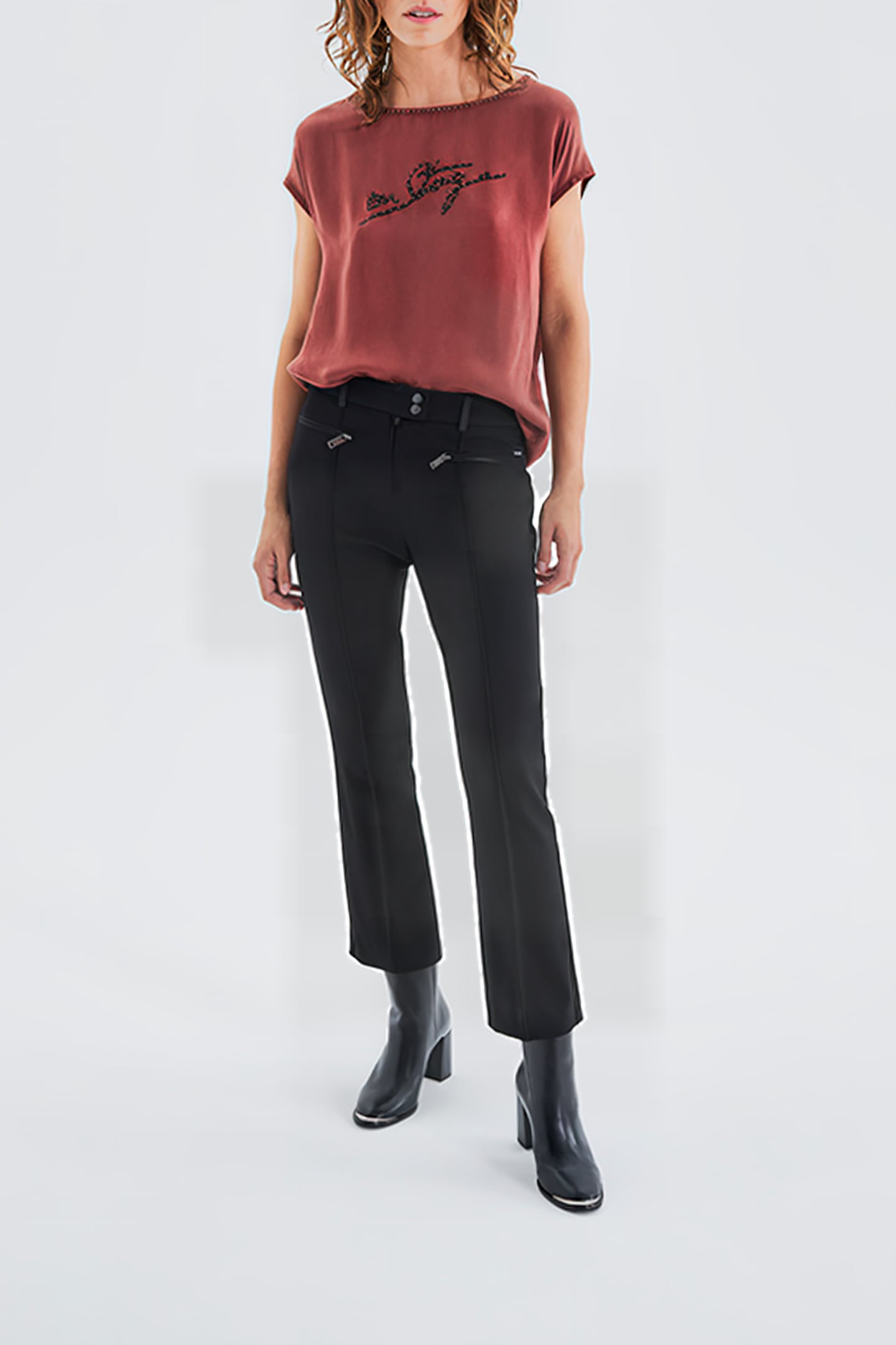 TOMETTE RED TOP WITH BEAD DECOR 3