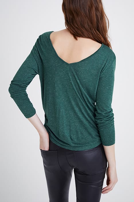 DUCK GREEN GLITTERY T-SHIRT, DIAMANTE ON DRAPING 2