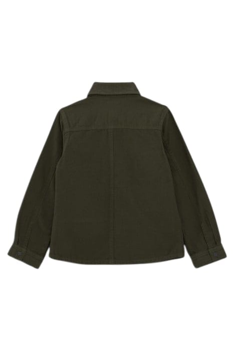 BOYS’ KHAKI CORDUROY AND CANVAS MIXED FABRIC SHIRT 3