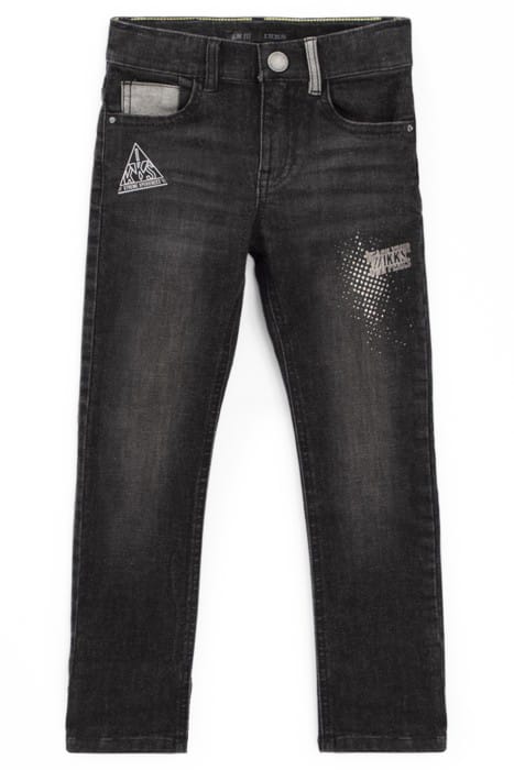 BOYS’ GREY SUPER-RESISTANT SLIM JEANS WITH PRINT 1