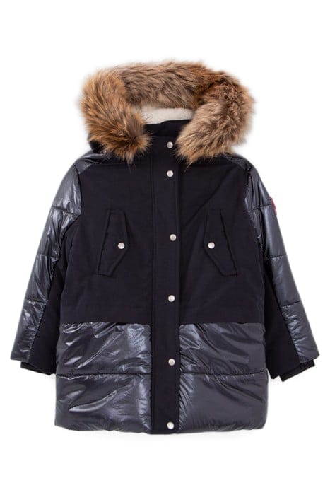 GIRLS’ 2-IN-1 NAVY PARKA AND STAR-PRINT PADDED JACKET 1