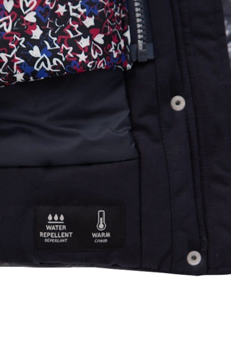 GIRLS’ 2-IN-1 NAVY PARKA AND STAR-PRINT PADDED JACKET 7