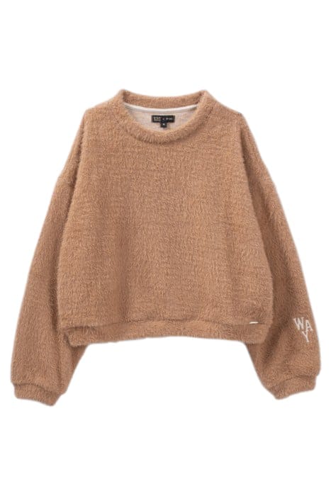 GIRLS’ BEIGE FLUFFY KNIT SWEATSHIRT 1