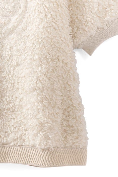 BABY GIRLS’ ECRU SHERPA DRESS WITH EMBROIDERED LOGO 4