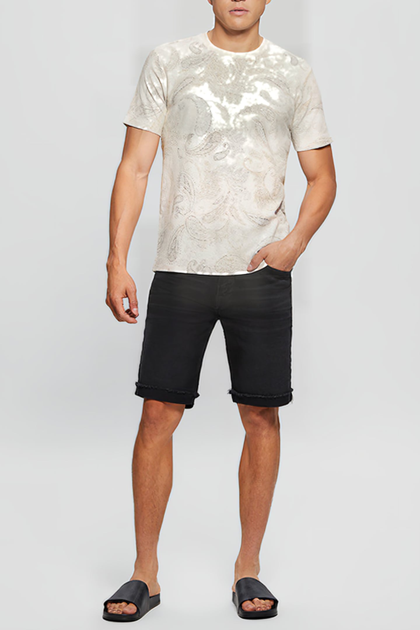 GUESS ECO ECO LINEN BLEND PAIS SALT WHITE MULTI 3