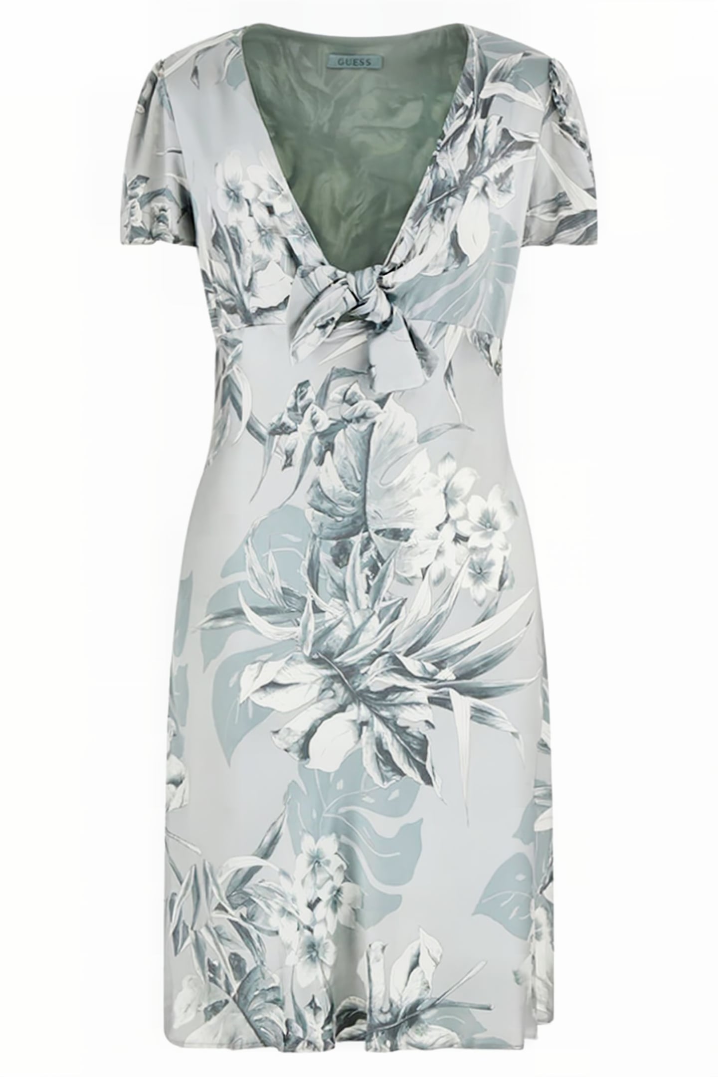 GUESS ECO SS LINDA BOWED SATIN DUSTY FERN JUNGLE PR 1
