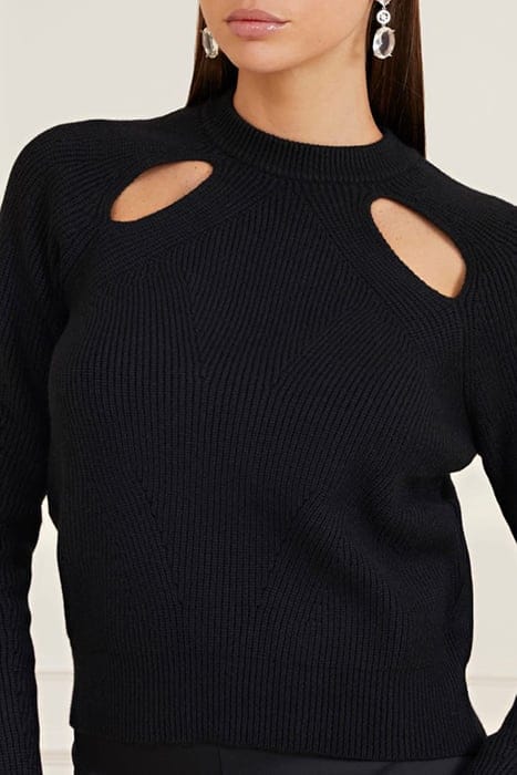 MARCIANO BY GUESS MERYL CUT OUT TOP SW JET BLACK 6